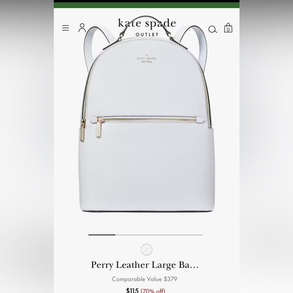 Kate Spade Perry Leather Large Backpack, Mint Green - Picture 5 of 5